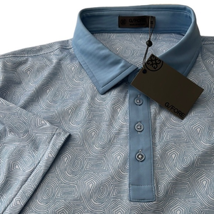G/Fore Men’s G4 ABSTRACT SPIRAL TECH Golf Polo‎ ALLURE BLUE Size XXL NEW/NWT